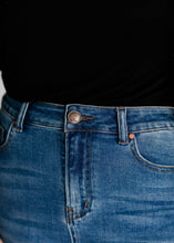 Load image into Gallery viewer, Dakotah Raw Hem Long Denim Skirt