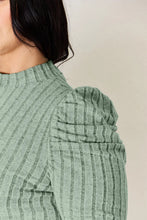 Load image into Gallery viewer, Basic Bae Full Size Ribbed Mock Neck Puff Sleeve T-Shirt