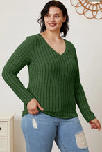 Load image into Gallery viewer, Basic Bae Full Size Ribbed V-Neck Long Sleeve T-Shirt