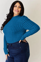 Load image into Gallery viewer, Basic Bae Full Size Ribbed Mock Neck Puff Sleeve T-Shirt