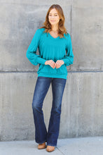 Load image into Gallery viewer, Basic Bae Full Size V-Neck Lantern Sleeve Top