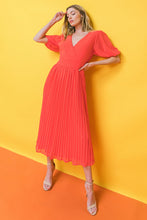 Load image into Gallery viewer, WORD TO THE WISE WOVEN MIDI DRESS