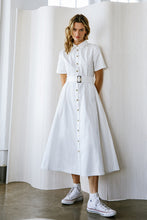 Load image into Gallery viewer, LUCKY ME WOVEN MIDI DRESS