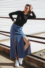 Load image into Gallery viewer, SWEET TALKING DENIM MIDI SKIRT