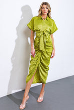 Load image into Gallery viewer, COMING TO MY SENSES WOVEN SATIN MIDI DRESS