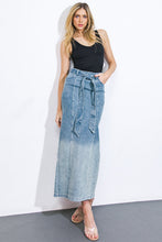 Load image into Gallery viewer, THE GRASS IS GREENER DENIM MIDI SKIRT