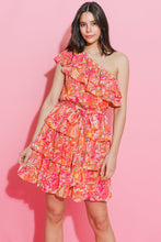 Load image into Gallery viewer, SUNFLOWER FIELDS ONE SHOULDER MINI DRESS