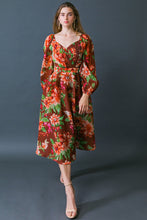 Load image into Gallery viewer, LET IT HAPPEN WOVEN ORGNZA MIDI DRESS