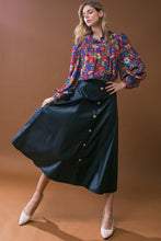 Load image into Gallery viewer, MOONLIT LOVE FAUX LEATHER MIDI SKIRT