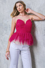 Load image into Gallery viewer, MUCH LOVE FUCHSIA WOVEN TOP