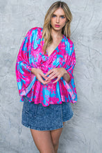 Load image into Gallery viewer, HERE WE GO AGAIN BLUE WOVEN TOP
