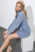 Load image into Gallery viewer, BE A LIGHT DENIM MINI DRESS
