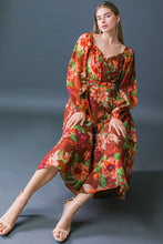 Load image into Gallery viewer, LET IT HAPPEN WOVEN ORGNZA MIDI DRESS
