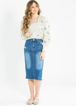 Load image into Gallery viewer, Hadley High Rise Denim Midi Skirt