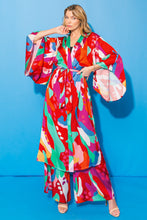 Load image into Gallery viewer, CANCUN GETAWAY SATIN MIDI KIMONO