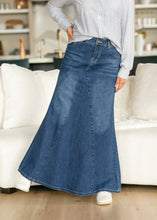 Load image into Gallery viewer, Jennifer A-Line Long Denim Skirt