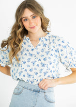 Load image into Gallery viewer, Laurel V-neck Floral Short Sleeve Top