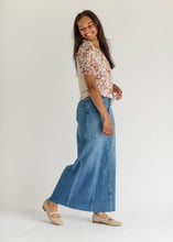 Load image into Gallery viewer, Lee A-Line Raw Hem Maxi Skirt
