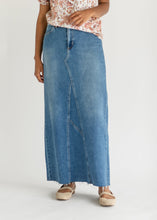 Load image into Gallery viewer, Lee A-Line Raw Hem Maxi Skirt