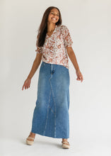 Load image into Gallery viewer, Lee A-Line Raw Hem Maxi Skirt