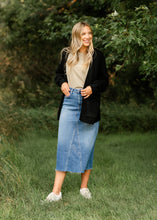 Load image into Gallery viewer, Lee A-Line Raw Hem Midi Skirt