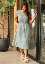 Load image into Gallery viewer, Lily Gauze Belted Midi Dress