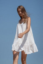 Load image into Gallery viewer, Liv Mini Ruffle Dress - White Stripes