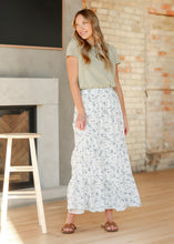 Load image into Gallery viewer, Lynn Tiered Peasant Maxi Skirt Purple Floral