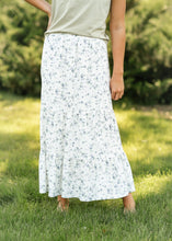 Load image into Gallery viewer, Lynn Tiered Peasant Maxi Skirt Purple Floral