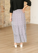 Load image into Gallery viewer, Lynn Tiered Peasant Maxi Skirt Black Floral