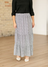 Load image into Gallery viewer, Lynn Tiered Peasant Maxi Skirt Black Floral