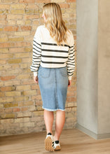 Load image into Gallery viewer, Presley Distressed Denim Midi Skirt