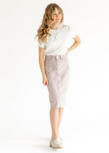 Load image into Gallery viewer, Remi Lilac Denim Midi Skirt