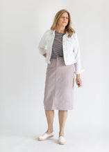 Load image into Gallery viewer, Remi Lilac Denim Midi Skirt