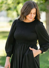 Load image into Gallery viewer, Renee Smocked Bodice Long Sleeve Maxi Dress
