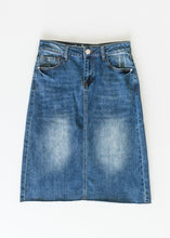 Load image into Gallery viewer, Rylin Raw Hem Midi Skirt