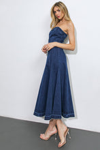 Load image into Gallery viewer, HERE GOES NOTHING DENIM MIDI DRESS