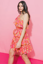 Load image into Gallery viewer, SUNFLOWER FIELDS ONE SHOULDER MINI DRESS