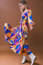 Load image into Gallery viewer, BOLD ADVENTURES WOVEN SATIN MIDI DRESS