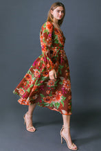Load image into Gallery viewer, LET IT HAPPEN WOVEN ORGNZA MIDI DRESS