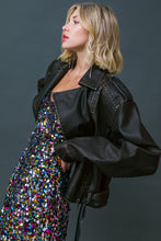 Load image into Gallery viewer, ON MY WAY UP FAUX MOTO JACKET