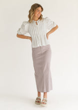 Load image into Gallery viewer, Stella Lilac Denim Maxi Skirt