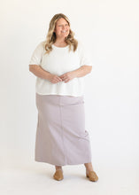 Load image into Gallery viewer, Stella Lilac Denim Maxi Skirt