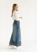 Load image into Gallery viewer, Sutton Side Zip A-line Denim Maxi Skirt