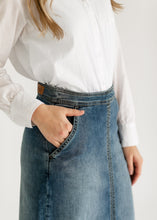Load image into Gallery viewer, Sutton Side Zip A-line Denim Maxi Skirt