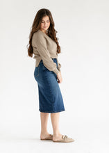 Load image into Gallery viewer, Zana Front Button Denim Midi Skirt
