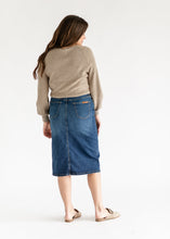 Load image into Gallery viewer, Zana Front Button Denim Midi Skirt
