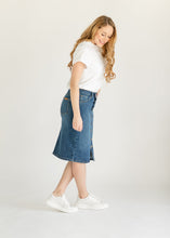 Load image into Gallery viewer, Zana Front Button Denim Midi Skirt