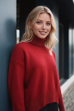 Load image into Gallery viewer, Basic Bae Turtleneck Dropped Shoulder Long Sleeve Sweater
