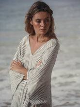 Load image into Gallery viewer, Ava Kimono - Black Stripes
